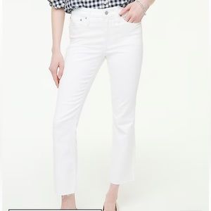 J Crew Mid Rise Flare Crop White Sz 29